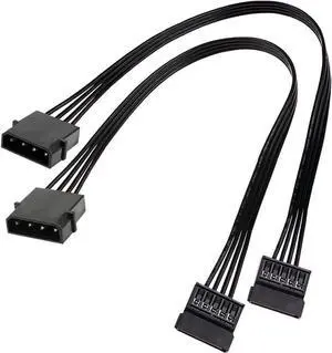 BUCIER Molex IDE 4 Pin Male to 15 Pin Female SATA Power Converter Adapter Cable Hard Drive HDD SSD Power Extension Cable 24 inches (2 Pack) BUCIER Molex IDE 4 Pin Male to 15 Pin Female SATA Power Converter Adapter Cable Hard Drive HDD SSD Power Extension Cable 24 inches (2 Pack)