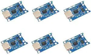 6pcs TP4056 Type-C USB 5V 1A Lithium Battery Charger Module Charging Board with Dual Protection Functions