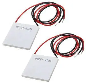 2X 12V 5.8A 65W TEC1-12706 Thermoelectric Cooler Cooling Peltier Plate Module 40X40mm,2X 12706 Thermoelectric Cooler,White