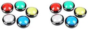 10X Arcade Buttons 60mm Dome 2.36 Inch LED Push Button with Micro-Switch for Arcade Machine Video Games Console,10 x Arcade Buttons,As shown