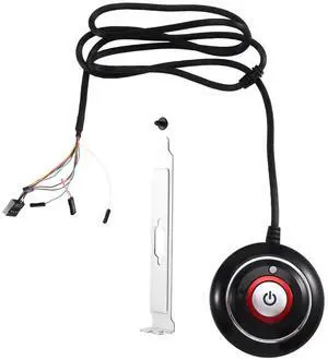 Computer Desktop Switch Button with Dual USB Port Desktop Host External Start Button Paste Type Swich,1 x Computer Desktop Switch,Black