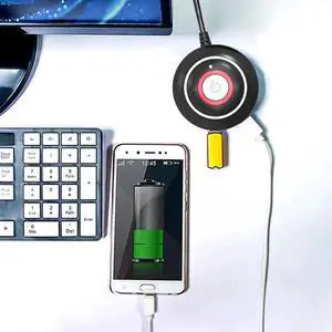 Lifetechs Desktop Switch Multi-function Interface Dual USB Audio Anti-theft Big Button Sensitive PC Reset with Extension Cord Desktop PC Power Button Switch for Home Office Internet Bar