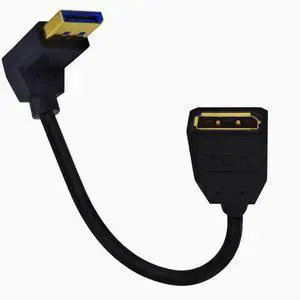 Elbow DP male to female extension cable gold-plated 90 degrees up and down left and right bend display 1.4 8K HD video cable Down Angle