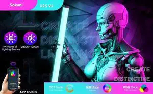 Sokani X25 RGB LED Video Light Handheld Tube Wand Stick CTT