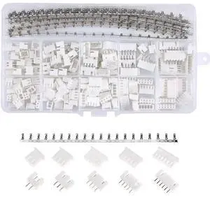 460pcs JST Connector Kit with 2.54mm Female Terminals Connector JST-XH 2P/3P/4P/5P/6P Female Housing Connector and Male Pin Connectors