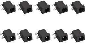 10PCS 2.1mm x 5.5mm Connector 3 Pins PCB Mounting Female DC Power Barrel Jack DC Power Socket
