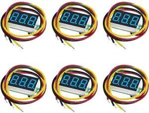 6pcs 0.36'' 3-Digit 7-Segment Display Voltmeter Three-Wire DC 0V-32V 3-Digit LED Display LED Digital Tube