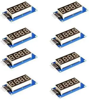 8pcs TM1637 4-Digit Co-Anode Digital Tube Display Module Red LED Segment Clock Display Adjustable LED Brightness