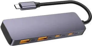 4 in 1 USB Hub 10Gbps with 2 USB A Ports+2 USB C Ports, USB 3.2 Gen 2 Hub, USB-C Splitter for iMac, All MacBooks, Mac Laptop Xbox Flash Drive PC