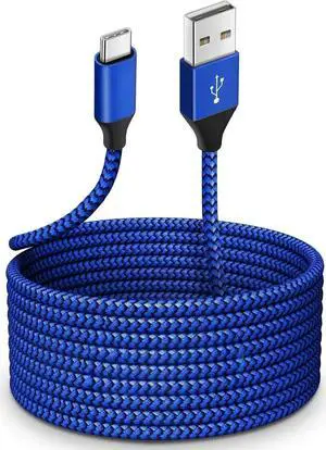 USB C Cable 10ft, Extra Long USB Type C Cable Fast Charge USB-A 2.0 to USB-C Charger Cable, Premium Nylon Braided Charging Cord - Blue USB C Cable 10ft, Extra Long USB Type C Cable Fast Charge USB-A 2.0 to USB-C Charger Cable, Premium Nylon Braided Charging Cord - Blue