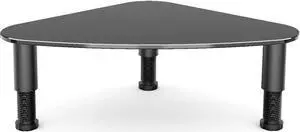 Tempered Glass Computer Monitor Riser/Triangle Save Space Desktop Corner Stand for Computer Monitor & Laptop Black HD01B-003