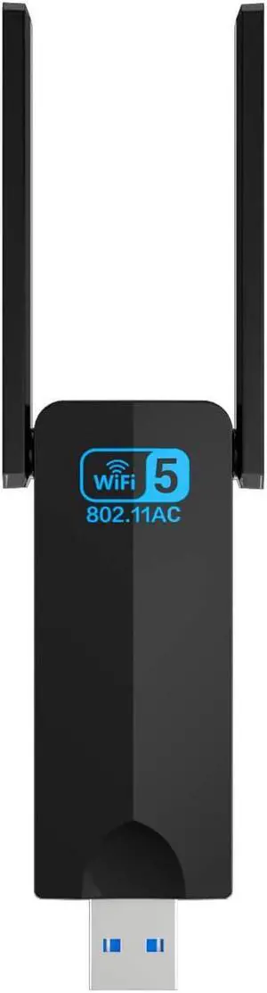 WiFi USB Wireless Adapter for Desktop - 1300Mbps WiFi Adapter for Desktop PC Laptop 5Ghz/2.4Ghz 802.11ac USB Wireless Adapter with 5dBi Dual Band Antenna for PC WiFi Adapter Supports Win 7/10/11
