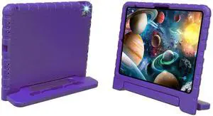 BILLISGOVA for iPad Pro 13 inch Case M4 with Pencil Holder, Anti-Slip Handle Stand, Super Protection Kids Proof Cute EVA Cover for iPad Pro 13" 2024, Purple