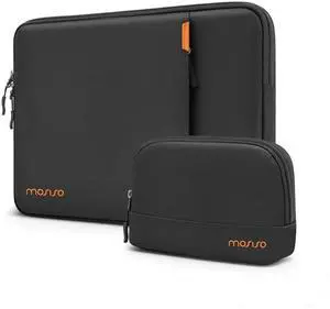 MOSISO 360 Protective Laptop Case 13.3 inch, 13-14 inch Laptop Sleeve Compatible with MacBook Air 13.6/Pro 13/Pro 14, HP Dell ASUS Lenovo, Shockproof Vertical Bag with Front Pocket&Small Case, Black