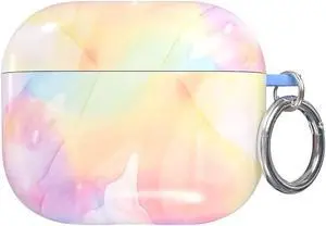 Velvet Caviar Compatible with AirPods 3rd Generation Case with Keychain - Cute Protective Hard AirPod 3 Cases for Women - Pastel Tie Dye