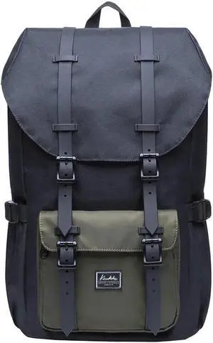 KAUKKO Laptop Outdoor Backpack, Traveling Rucksack Fits 15.6 Inch Laptop(5-5-Blackgreen) KAUKKO Laptop Outdoor Backpack, Traveling Rucksack Fits 15.6 Inch Laptop(5-5-Blackgreen)