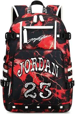 buluuoor Basketball Star 23 Athletes Laptop Backpack Student Backpack Men Women Ultra Light Travel Bag (Red1)