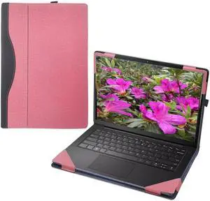 XJchen Laptop Cover Compatible with HP Elitebook 640 840 845 1040 G9 G10 G11 ProBook 440 445 14 inch G11 ZBook Firefly 14 G9 Case Protective Skin Sleeve PU Leather Pouch (Pink)