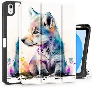 Tuiklol Case for iPad 11 inch (A16 Chip) 2025 Generation 11th / iPad 10.9 inch 2022 10th Generation,Slim Stand Hard Case Pencil Holder with TPU Back Cover & Trifold Stand & Auto Wake/Sleep, Cute Dog