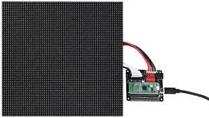 Xicoolee RGB Full-Color LED Matrix Panel for Raspberry Pi/Arduino/ESP32 3mm Pitch 64×64 4096 Individual RGB LEDs Brightness Adjustable with Adapter for Directly Plug