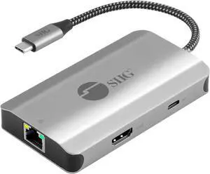 SIIG 5-in-1 USB C Hub, 4K 30Hz HDMI Output/Ethernet 1Gbps/ 2X USB-A 5Gbps/ PD 100W USB-C for MacBook, Windows(Intel/AMD/Snapdragon), Chromebooks and USB Devices (JU-H30L11-S1)