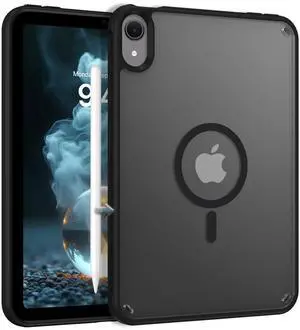 BENTOBEN for iPad Mini7 (A17 Pro) Case, iPad mini 7th /6th Generation Magnetic Case (2024/2021), Translucent Matte Back Shock and Drop Protection Cover for iPad mini7/Mini6 8.3", Black
