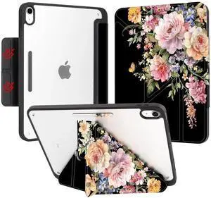 Vimorco for iPad 10th/ (A16) 11th Generation Case, Tri-fold for iPad Case 11th/10th Generation with Pencil Holder,Horizontal & Vertical 4 Viewing Angles,for iPadCover 11th/10th Gen, Floral Butterfly