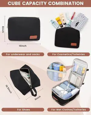 LOVEVOOK 50L Large Travel Backpack for Women & Men, Carry on Backpack Airline Approved, Waterproof Travel Essentials fits 18" Laptop, TSA Personal Item Travels Bag Sports Backpack with 3 Packing Cubes