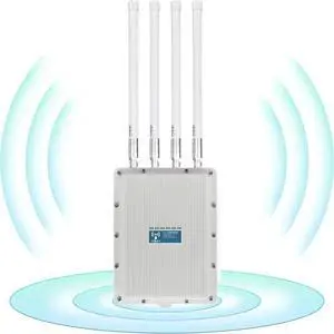 AX1200 Outdoor Access Point WiFi 6, Dual Band Outdoor Wireless Access Point Bridge with 4 High Gain Antennas, Gigabit Port, Supports Extender/AP/Repeater/MU-MIMO for Farm,Courtyard,RV,Campsite