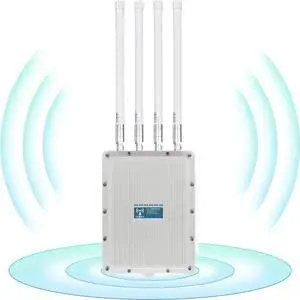 AX1200 Outdoor Access Point WiFi 6, Dual Band Outdoor Wireless Access Point Bridge with 4 High Gain Antennas, Gigabit Port, Supports Extender/AP/Repeater/MU-MIMO for Farm,Courtyard,RV,Campsite
