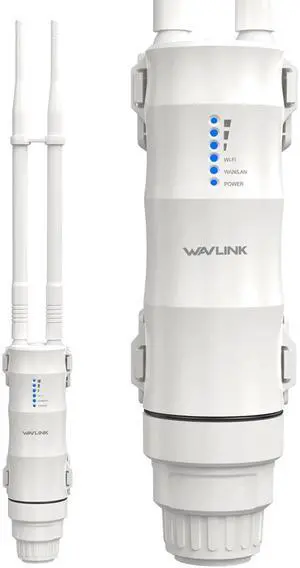 Outdoor Access Point, WAVLINK AC600 Long-Range WiFi Router/Extender, IP67 Weatherproof, Dual Band 5G+2.4G, Passive&Active PoE, 2 * 7dBi Omni Antennas, Supports Fit/Fat AP, for Farm/Yard