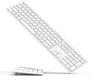Wireless Bluetooth Keyboard with Numeric Keypad for Apple Mac OS, Rechargeable, Works with iMac, Mac mini/Pro, MacBook Air/Pro, iPad Wireless Bluetooth Keyboard with Numeric Keypad for Apple Mac OS, Rechargeable, Works with iMac, Mac mini/Pro, MacBook Air/Pro, iPad