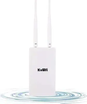 KuWFi Waterproof Outdoor 4G LTE CPE SIM Card WiFi Router 150Mbps CAT4 SIM LTE Routers Work with IP Camera or Outside WiFi Coverage with 2pcs Antenna Only Work with SIM Card Mode Not for USA