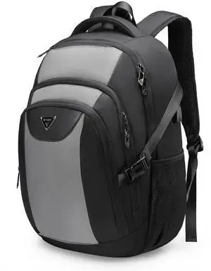 Laptop Travel Backpack with USB Charging Port, Anti-Theft Travel Business Backpack Fits 17 Inch Notebook, 30L Water-Resistant Work Computer Backpack, College School Bookbag for Men Women, Grey/Black