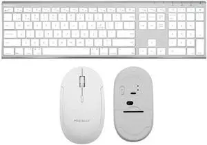 Macally Premium Bluetooth Keyboard and Mouse for Mac | Compatible Apple Wireless Keyboard and Mouse Combo (110 Keys Multi-Device Rechargeable) Keyboard Mouse for MacBook Pro/Air and iMac - Space Gray