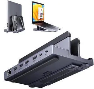 Laptop Docking Station Stand Dual 4K: QUUGE USB C Docking Station Dual Monitor for Laptop, 2 HDMI (Windows Single 4K@120Hz), 2 USB3.0 Ports, 100W PD, RJ45 Ethernet, Universal Laptop Stand USB C Dock