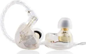 TANGZU Wan er S.G in Ear Monitors Headphone, HiFi iem Wired Earbuds for Musician Audiophile 10mm Dynamic Driver in-Ear Earphone with Ergonomic Fit, 2 Pin 0.78 Detachable Cable (clear, without mic)