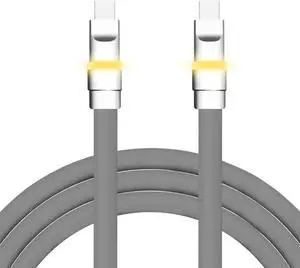 chubbycable Neon Chubby - Fast Charge Cable with Smart Light RGB Color Gradual Light Up LED USB Charging Cable, Gray, Type-C to Type-C, 8.5 FT chubbycable Neon Chubby - Fast Charge Cable with Smart Light RGB Color Gradual Light Up LED USB Charging Cable, Gray, Type-C to Type-C, 8.5 FT