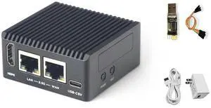 youyeetoo NanoPi R76S SBC & Mini Router, RK3576 Octa-core SoC, Dual 2.5G Ethernet, 6TOPS AI Acceleration,Up to 16GB LPDDR5 RAM, 4K Video Decoding (LPDDR4X 4GB+32GB eMMC,with Power,with Case)