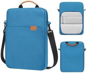 MoKo 13.3-14 Inch Laptop Sleeve Bag Fits MacBook Pro M3/M2 14" 2023, MacBook Pro 13" M2, New MacBook Air 13.6" M3/M2 2024/2022,Tab S8 Ultra 14.6",Handle Carrying Case with Shoulder Strap, Peacock Blue