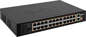 BV-Tech 24 Port PoE+ Switch with 2 Gigabit Ethernet or SFP Uplink, Long Range | POE-SW2402 BV-Tech 24 Port PoE+ Switch with 2 Gigabit Ethernet or SFP Uplink, Long Range | POE-SW2402