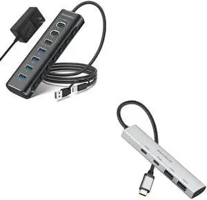 7-Port USB 3.2/USB C Hub with 10Gbps USB-A 3.2, 2 USB-C 3.2, 4 USB 3.0 Ports + 4 Ports USB A/USB C Hub 10Gbps 7-Port USB 3.2/USB C Hub with 10Gbps USB-A 3.2, 2 USB-C 3.2, 4 USB 3.0 Ports + 4 Ports USB A/USB C Hub 10Gbps
