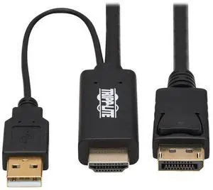 Tripp Lite HDMI to DisplayPort Adapter Cable Active 4K USB Power M/M 2M (P567-02M) Tripp Lite HDMI to DisplayPort Adapter Cable Active 4K USB Power M/M 2M (P567-02M)