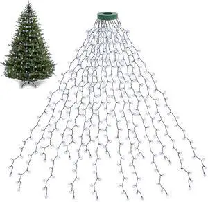 Christmas Tree Lights 592LED 16 Lines 8 Modes for 8 ft Tree, UL Certied Indoor/Outdoor Christmas rations 16 * 9.8ft Drops Cool White Christmas Tree Lights 592LED 16 Lines 8 Modes for 8 ft Tree, UL Certied Indoor/Outdoor Christmas rations 16 * 9.8ft Drops Cool White