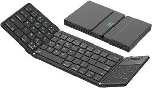 Pocket Foldable Wireless Keyboard with Touchpad Numerical Pad for Travel Meeting for Tablet, Mobile Phone,Laptop, Full Size (Small) Keyboard (Black) Pocket Foldable Wireless Keyboard with Touchpad Numerical Pad for Travel Meeting for Tablet, Mobile Phone,Laptop, Full Size (Small) Keyboard (Black)