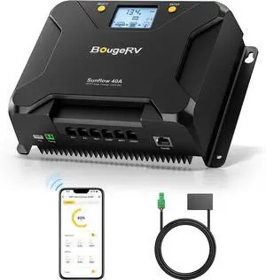 MPPT Solar Charge Controller 40A, w/ Low-Temp Cut-Off, APP Control, Backlit LCD, 40 Amp Solar Panel Regulator 12V/24V for LiFePO4, SLD, Gel, FLD, AGM Battery, RV, Marine, Upgraded MPPT Solar Charge Controller 40A, w/ Low-Temp Cut-Off, APP Control, Backlit LCD, 40 Amp Solar Panel Regulator 12V/24V for LiFePO4, SLD, Gel, FLD, AGM Battery, RV, Marine, Upgraded
