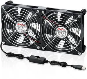 Wathai 2X 140mm USB Powered Cooling Fan 2 in 1 with Speed Control for PC Computer Cabinet PS5 Xbox AV Receiver Cooler Wathai 2X 140mm USB Powered Cooling Fan 2 in 1 with Speed Control for PC Computer Cabinet PS5 Xbox AV Receiver Cooler