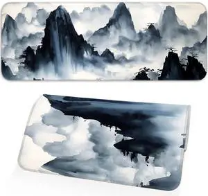 JVFYI Mouse Pad, Gaming Mouse Pad, Ink Landscape Painting, Non-Slip Rubber Bottom, Stitched Edges, Suitable for Home, Office, Laptop, Keyboard Desk Pad, 31.5x11.8 Inch, Peak JVFYI Mouse Pad, Gaming Mouse Pad, Ink Landscape Painting, Non-Slip Rubber Bottom, Stitched Edges, Suitable for Home, Office, Laptop, Keyboard Desk Pad, 31.5x11.8 Inch, Peak