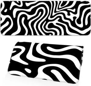 JVFYI Gaming Mouse Pad, Non-Slip Rubber Bottom Stitched Edges, Suitable for Home, Office, Gaming, 31.5x11.8 Inch Large Mouse Pad, Black and White Abstract Waves JVFYI Gaming Mouse Pad, Non-Slip Rubber Bottom Stitched Edges, Suitable for Home, Office, Gaming, 31.5x11.8 Inch Large Mouse Pad, Black and White Abstract Waves