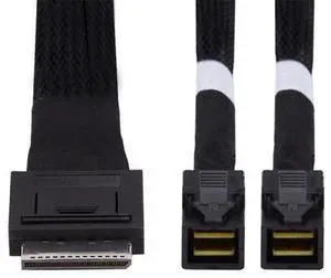 OCuLink PCIe PCI-Express SFF-8611 8x 8-Lane to Dual SFF-8643 HD 4x SSD Data Active Cable 50cm OCuLink PCIe PCI-Express SFF-8611 8x 8-Lane to Dual SFF-8643 HD 4x SSD Data Active Cable 50cm